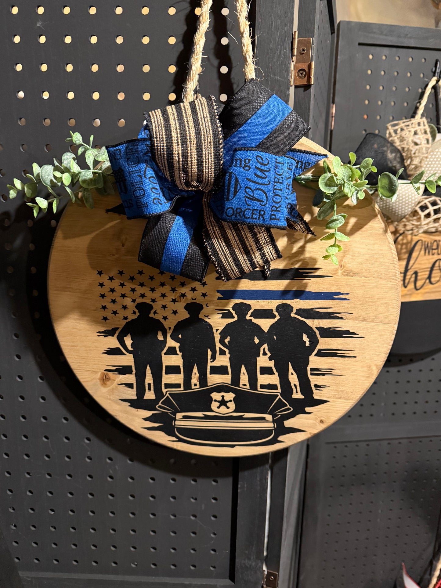 Door Hanger - Police, blue line