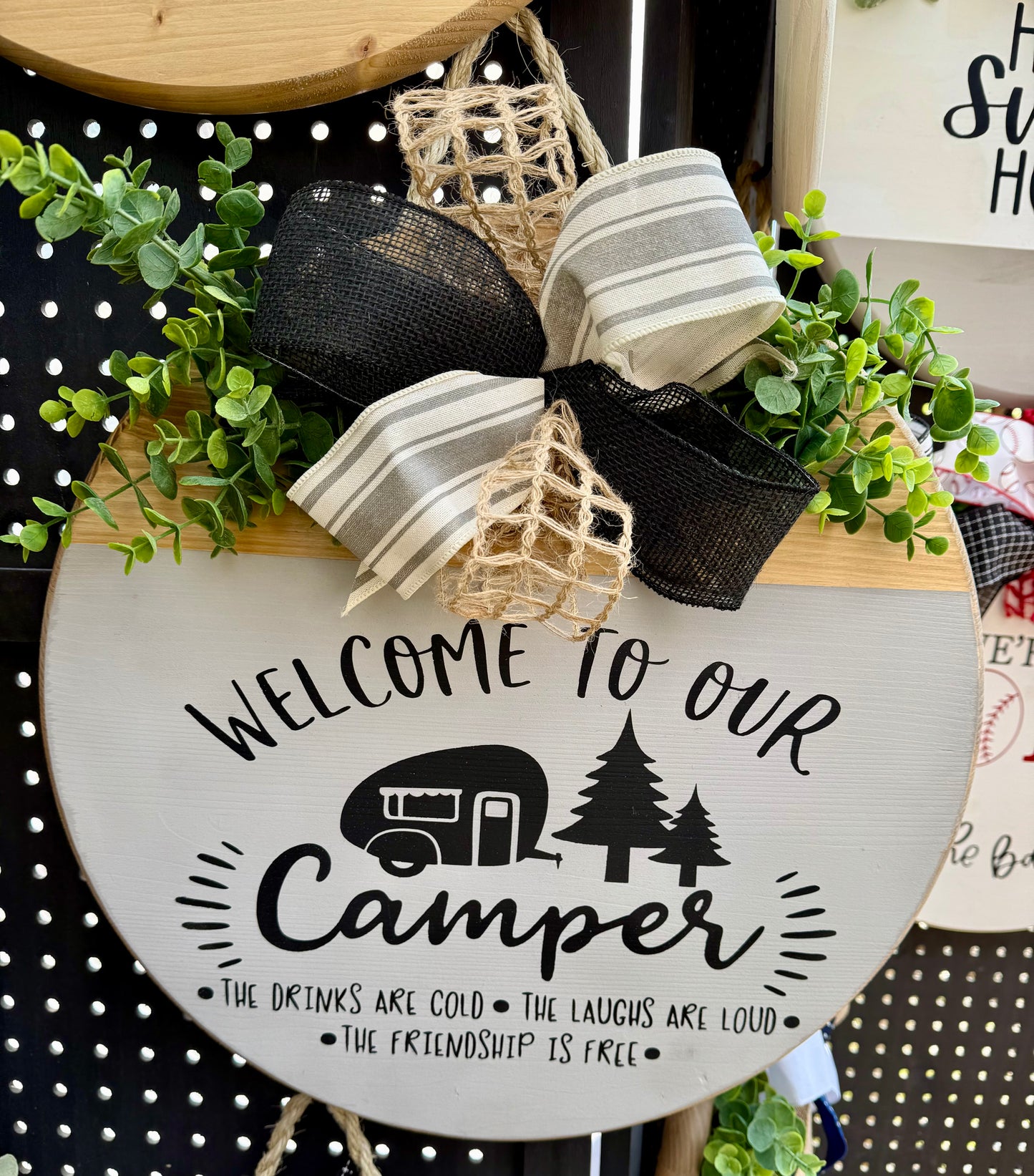 Door Hanger - Welcome to our camper