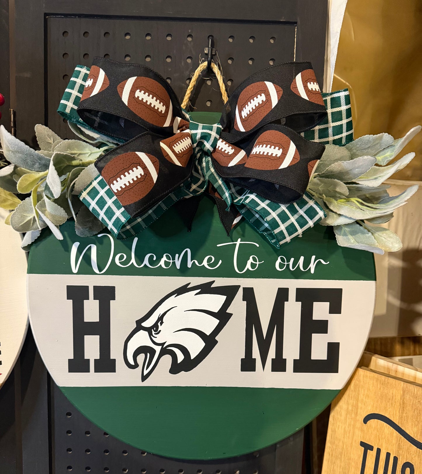 18” Door Hanger - Eagles - can customize to any team