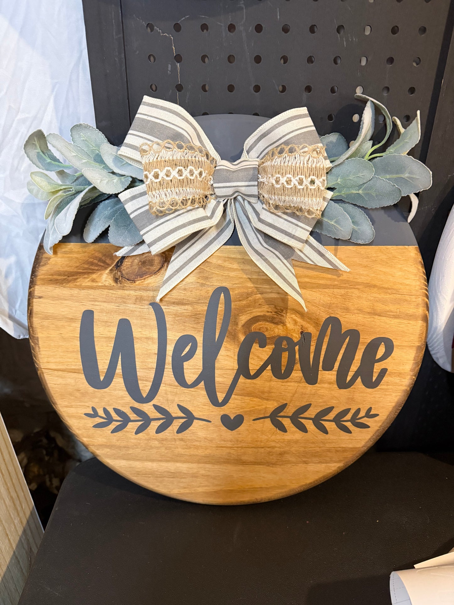 Door Hanger - Welcome - dark gray