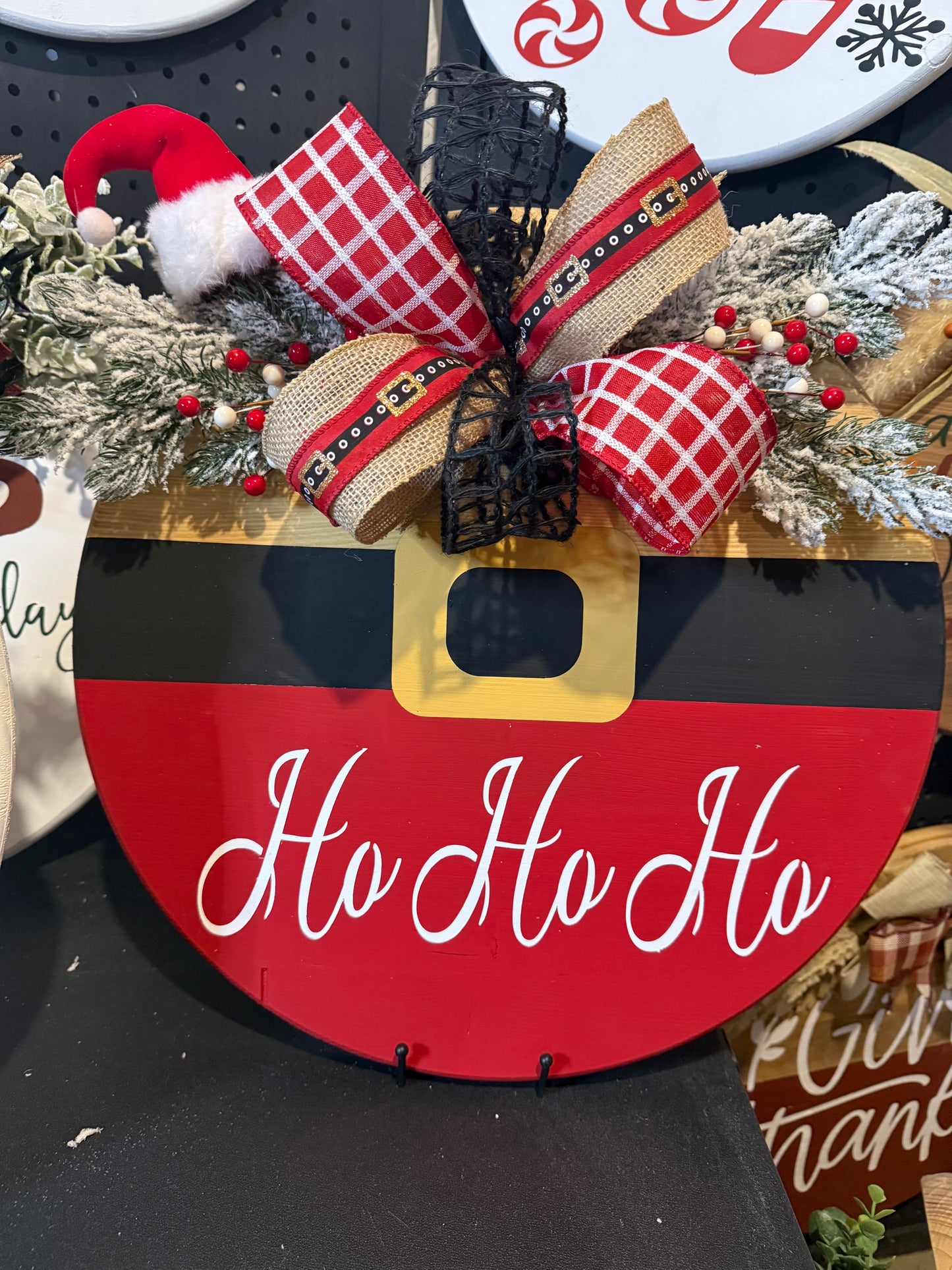 Door Hanger - Santa Belt with Ho ho ho