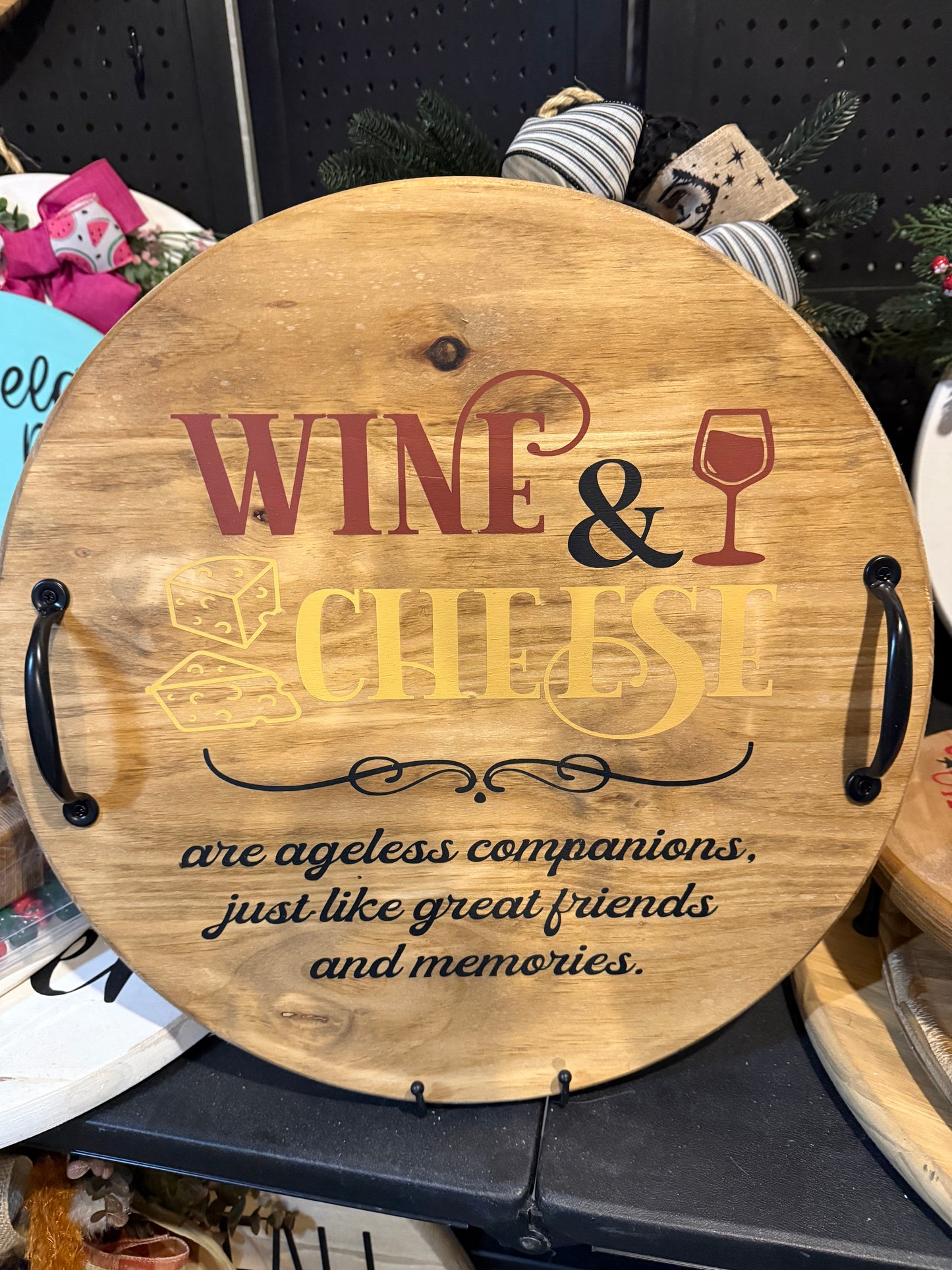 18” Lazy Susan - Wine and Cheese