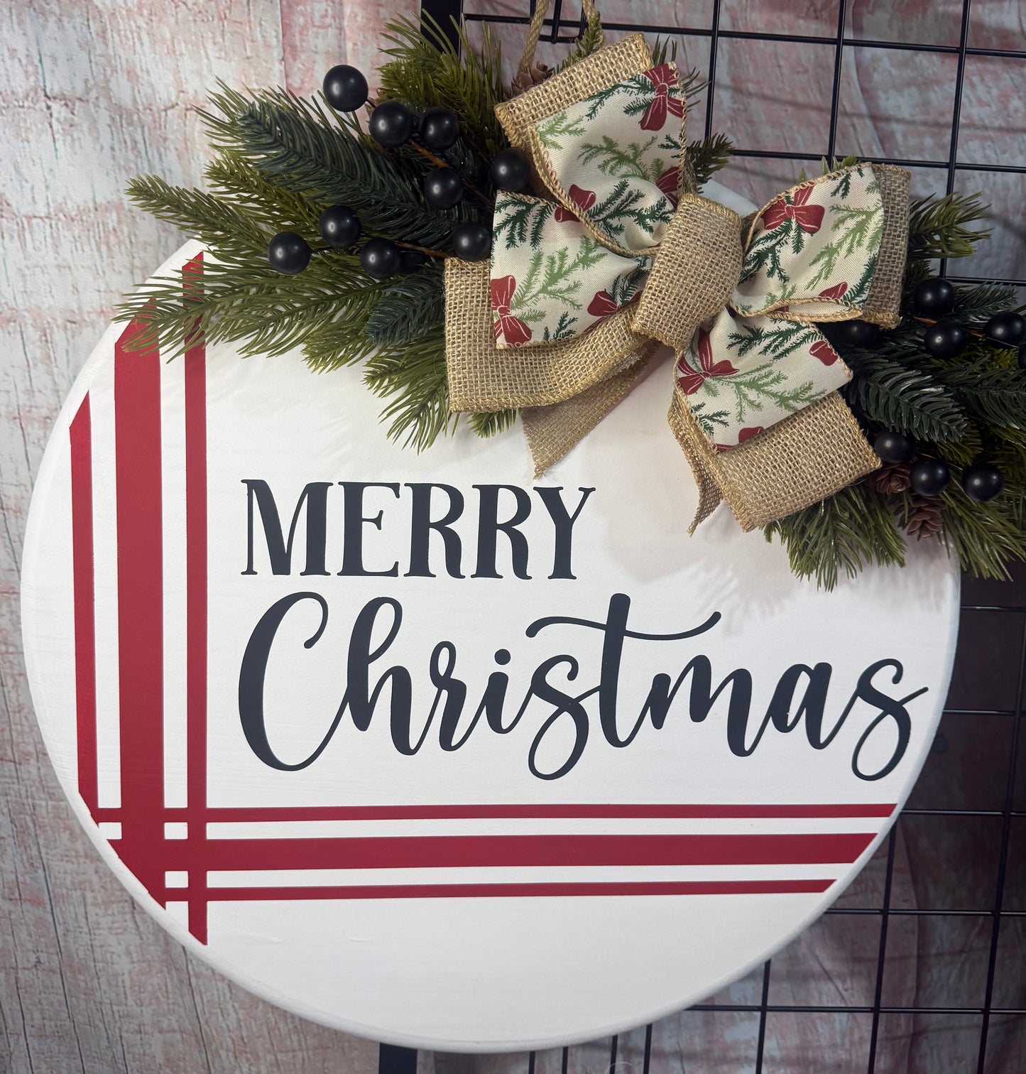 18” Door Hanger - Merry Christmas with stripes