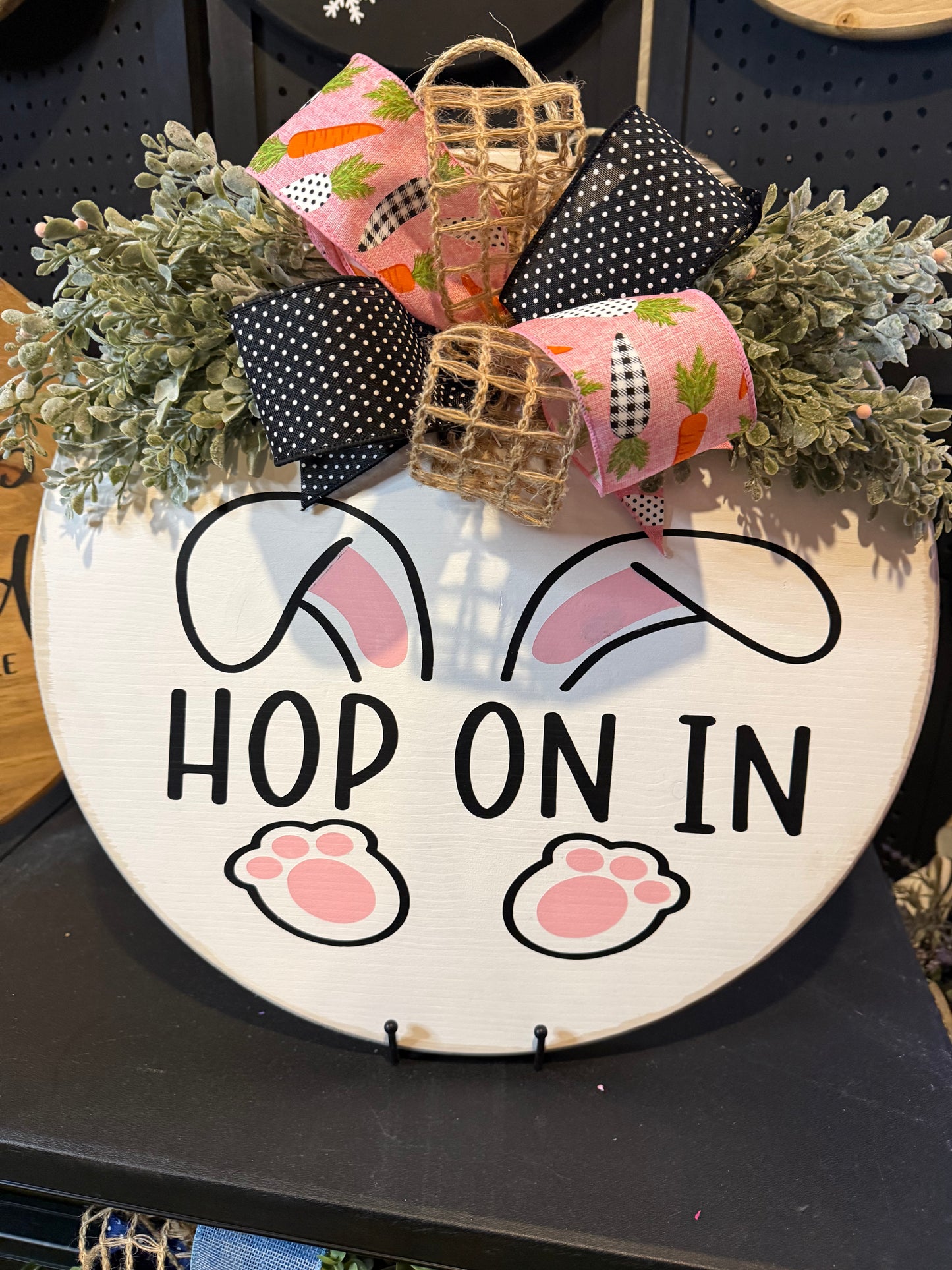 18” Door Hanger - Hop on in - Easter