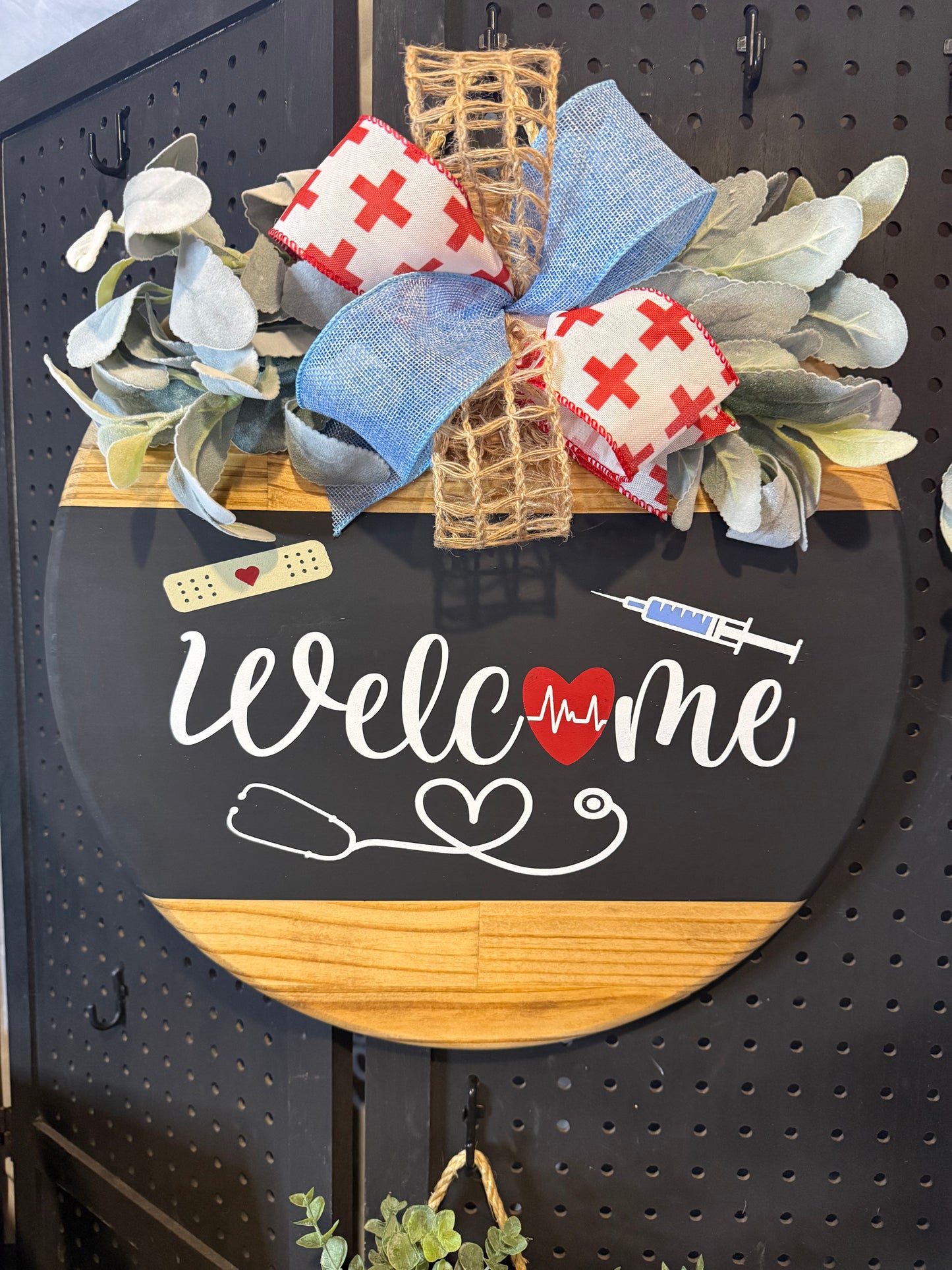 18” Door Hanger - Welcome with Medical accessories