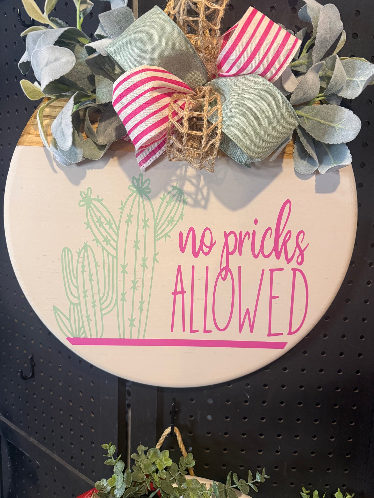 18” Door Hanger - Cactus - No pricks allowed.