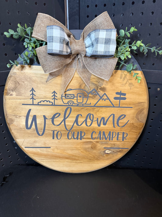 Door Hanger - Welcome to our camper