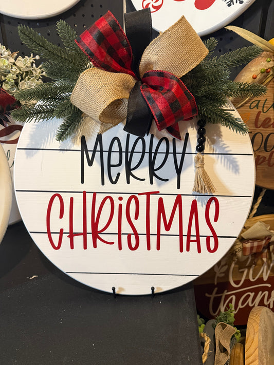 Door Hanger - Merry Christmas with faux shiplap