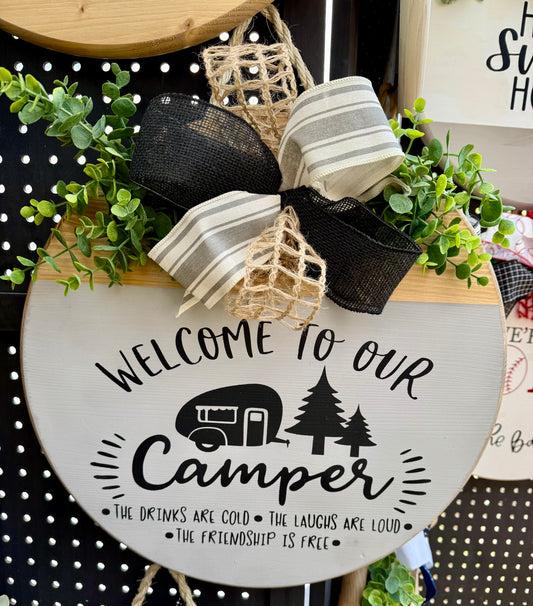Door Hanger - Welcome to our camper