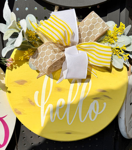 Door Hanger - Hello rustic