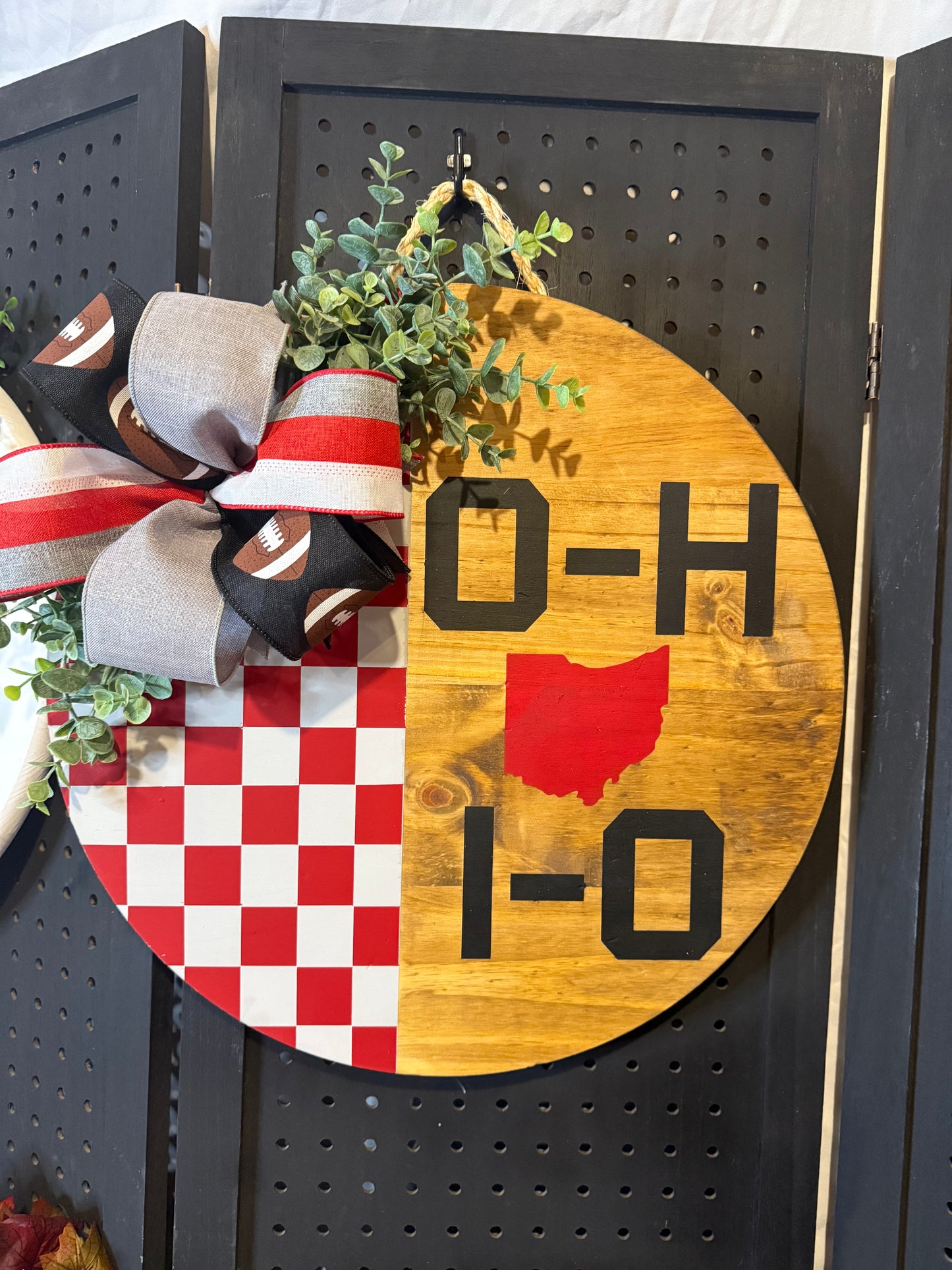 Door Hanger - OHIO with checkers