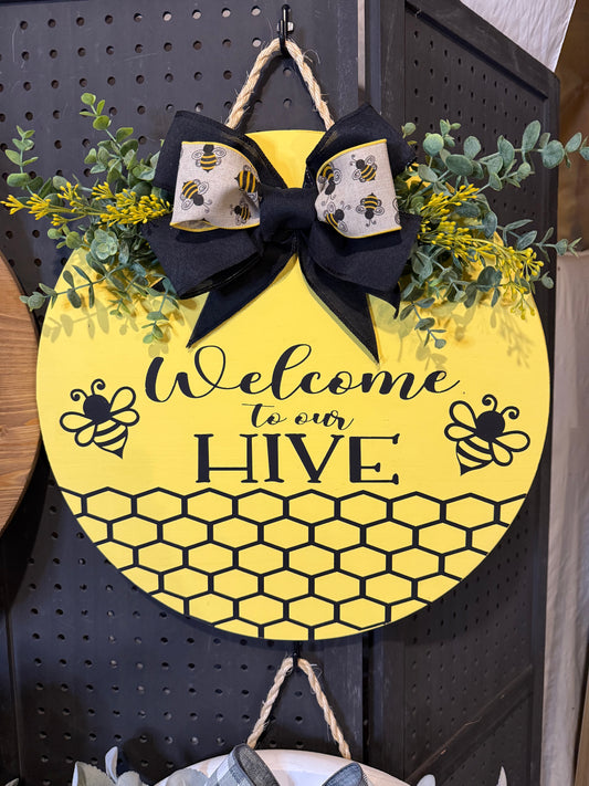 Door Hanger - Welcome to our hive