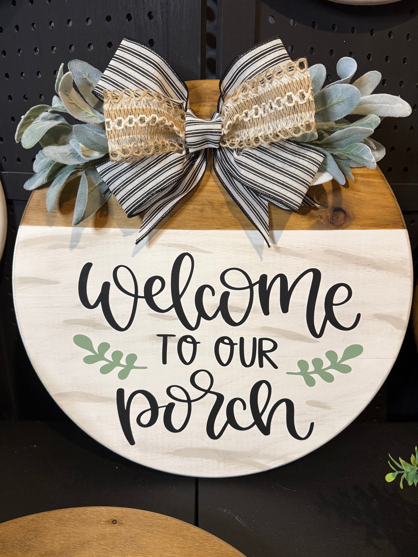 Door Hanger - Welcome to our porch