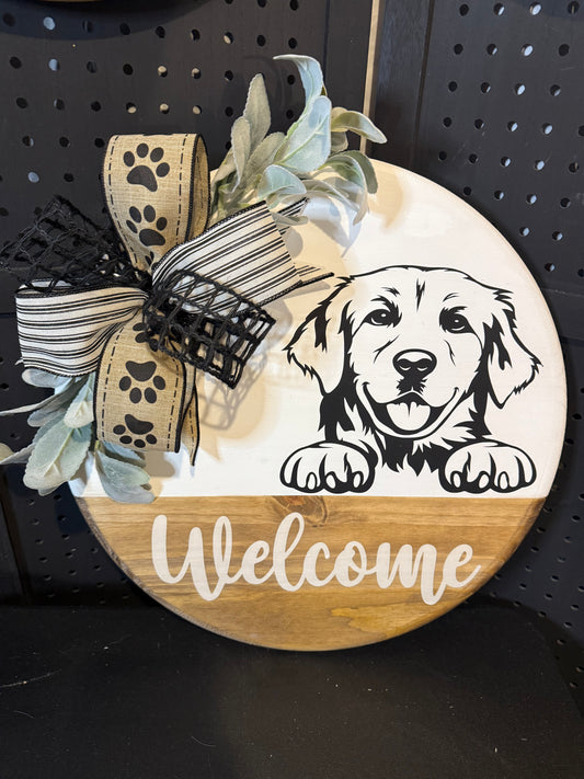 Door Hanger - Dog with welcome