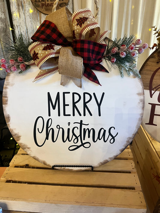 Door Hanger - Merry Christmas, distressed