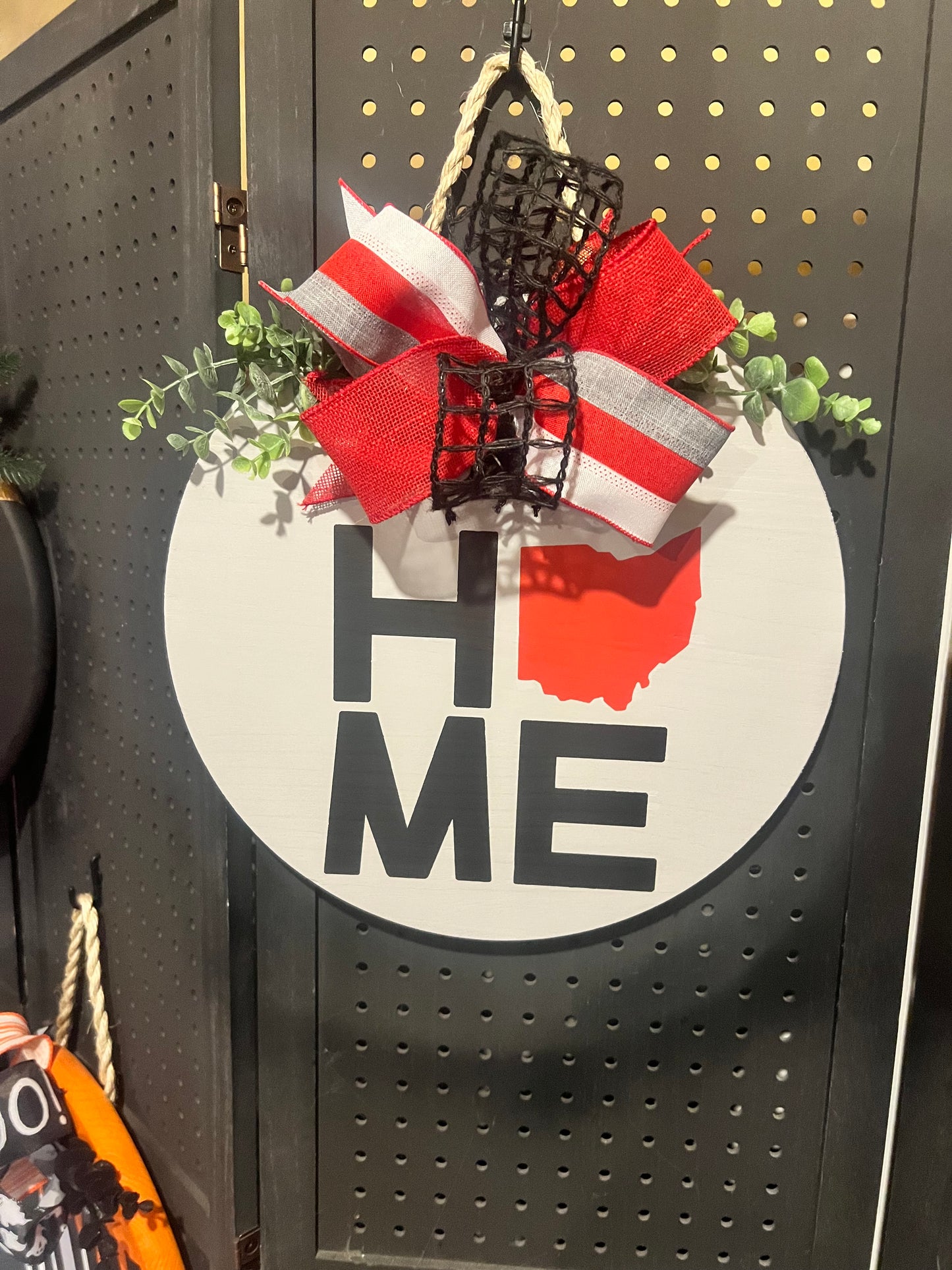 Door Hanger - Home with Ohio - can do any state and colors