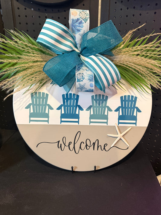 18” Door Hanger - Welcome with Beach theme