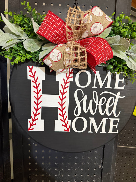 18” Door Hanger - Home sweet Home - baseball