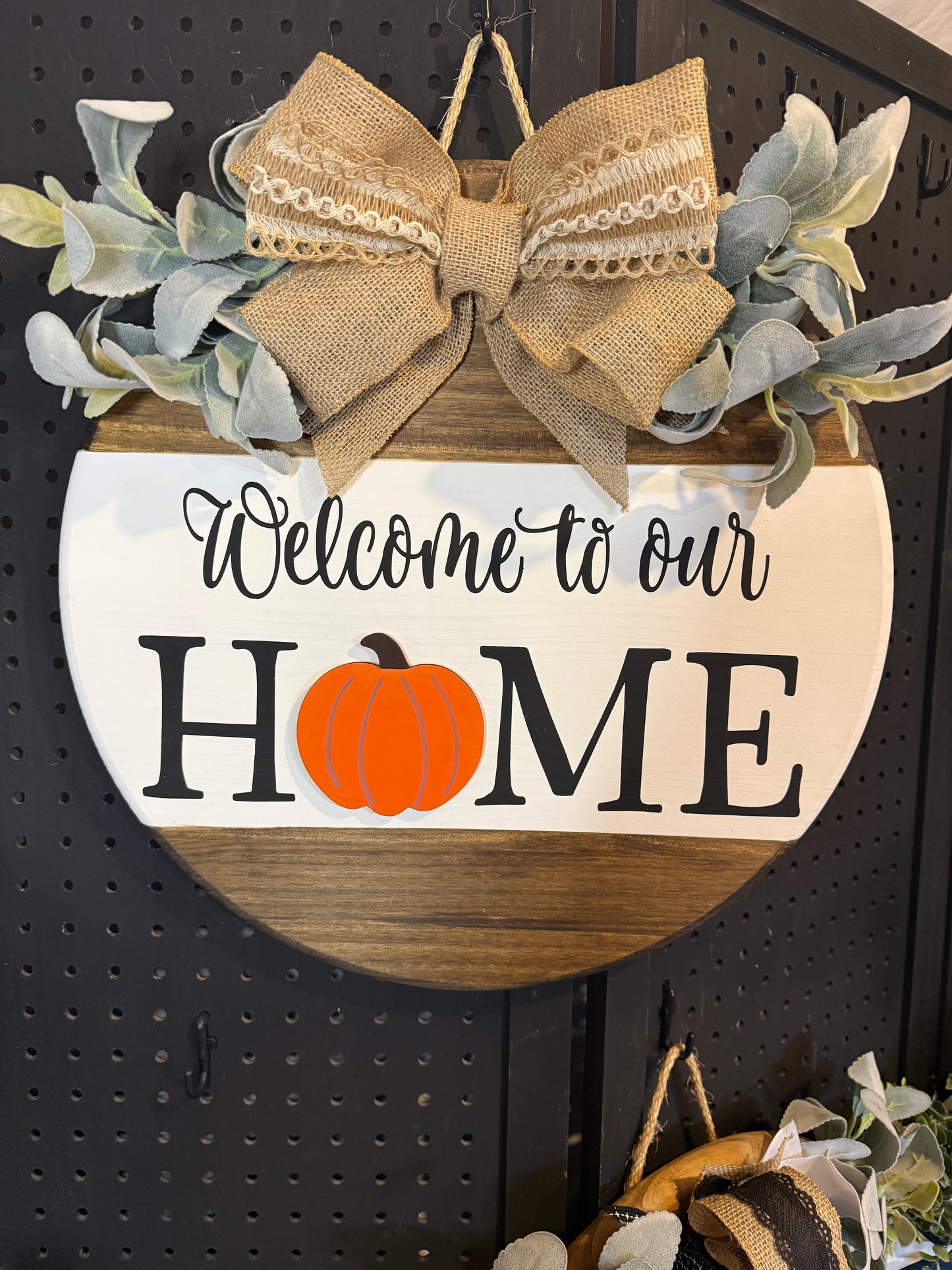 Door Hanger - 18” Interchangable Stained with Black