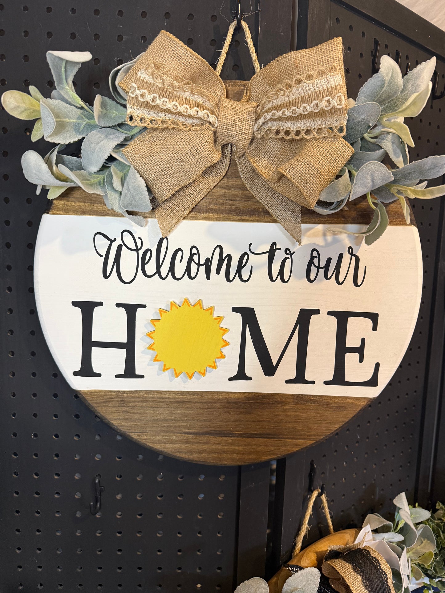 Door Hanger - 18” Interchangable Stained with Black