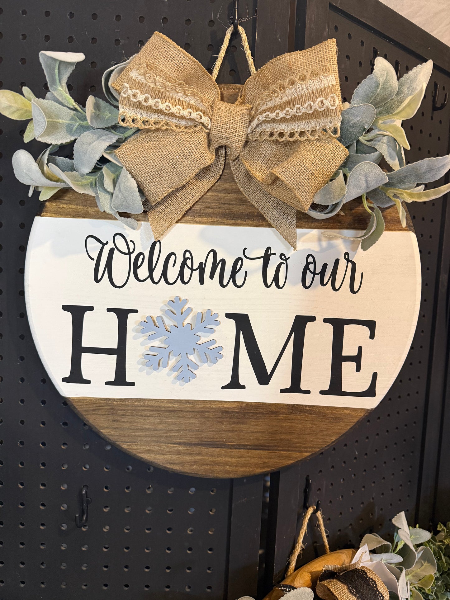 Door Hanger - 18” Interchangable Stained with Black
