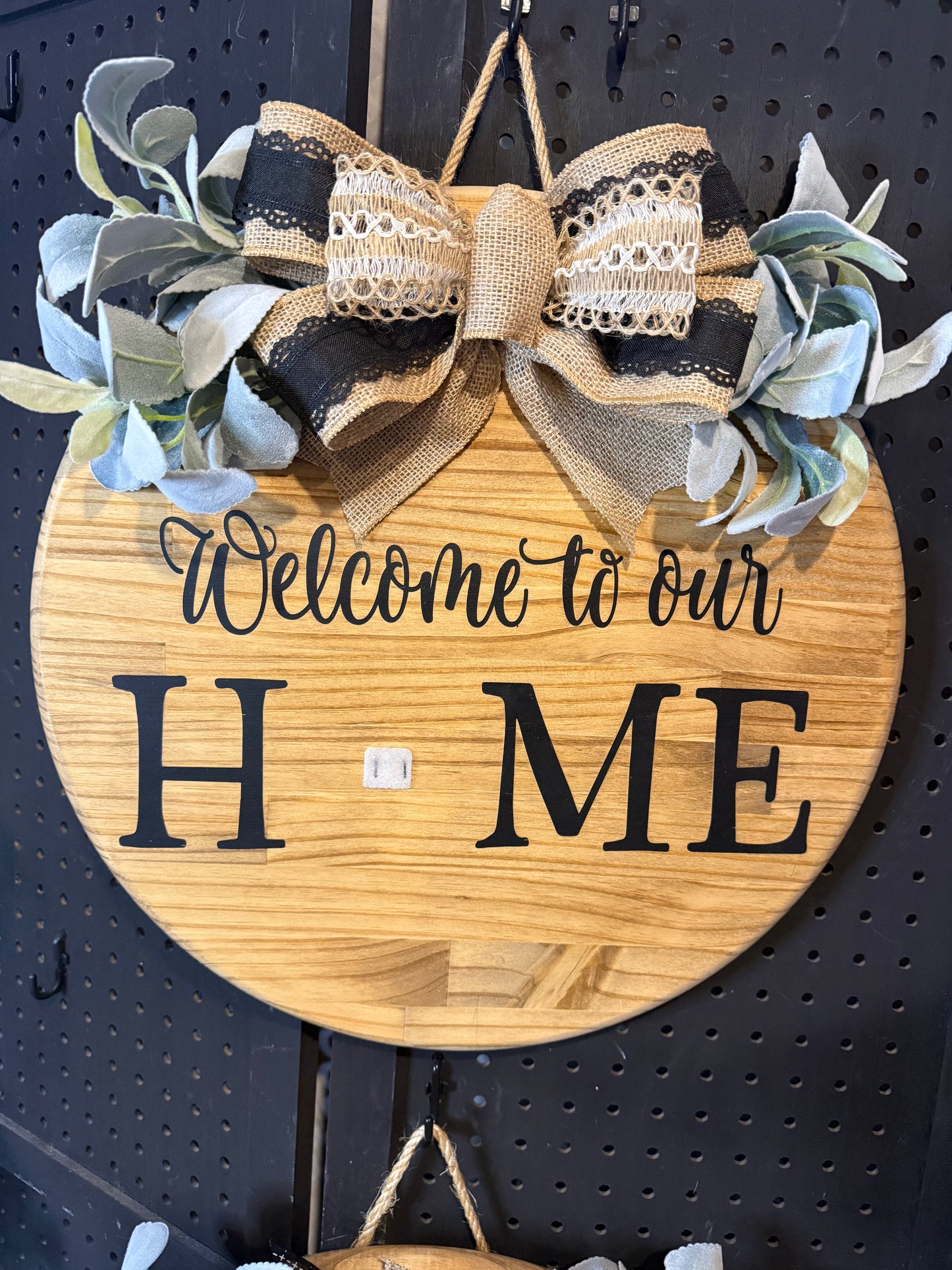 Door Hanger - 18” Interchangable Stained with Black