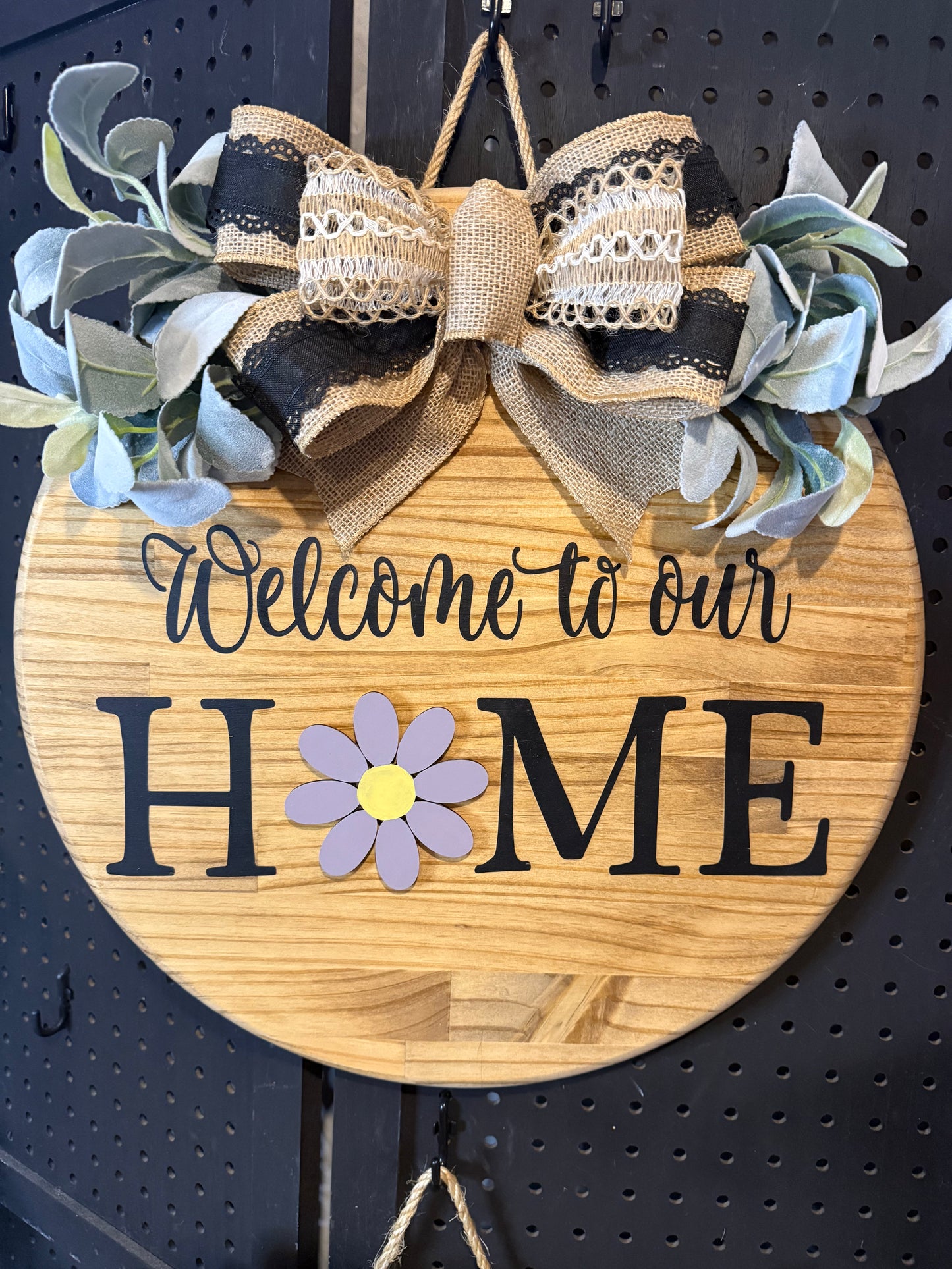Door Hanger - 18” Interchangable Stained with Black