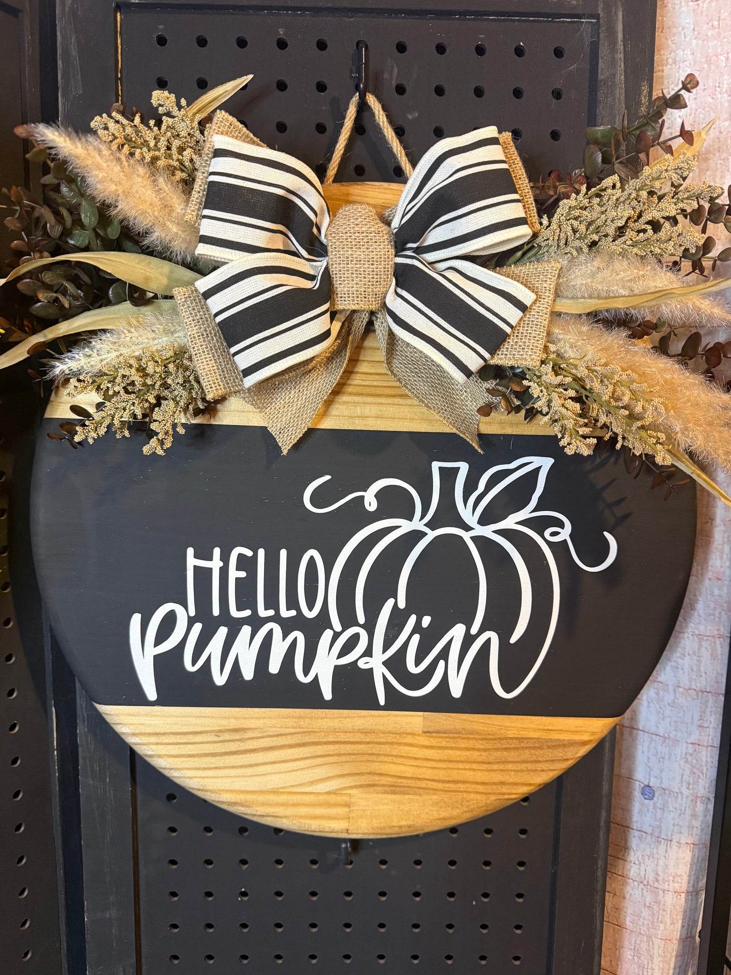 18” Door Hanger - Hello Pumpkin - Black and White