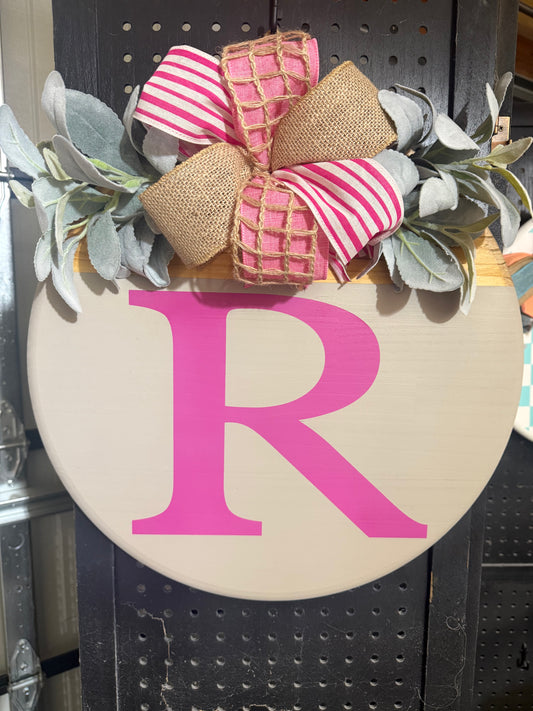 18” Door Hanger - Custom Initial Sign